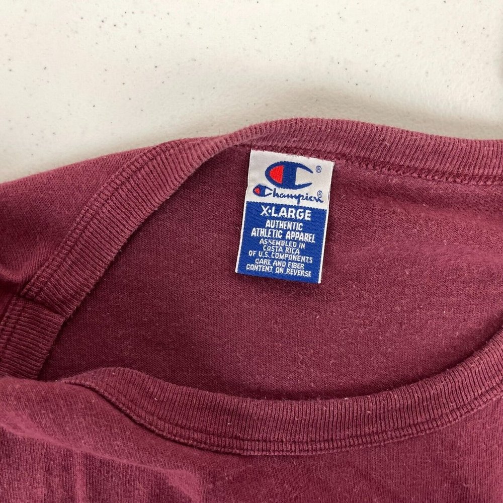 Champion Script Basic Reverse Weave T Shirt Vinta… - image 6